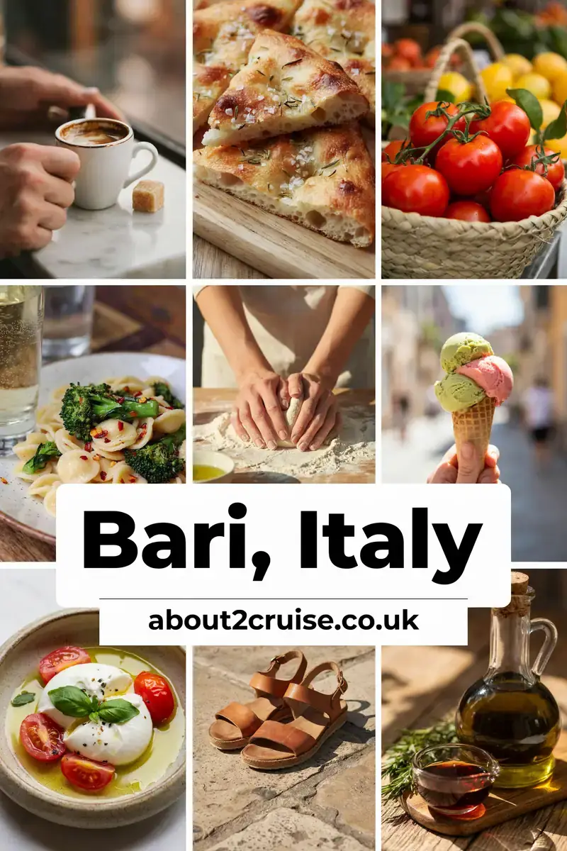Bari cruise port: vision board of close up local experiences in Bari, Italy