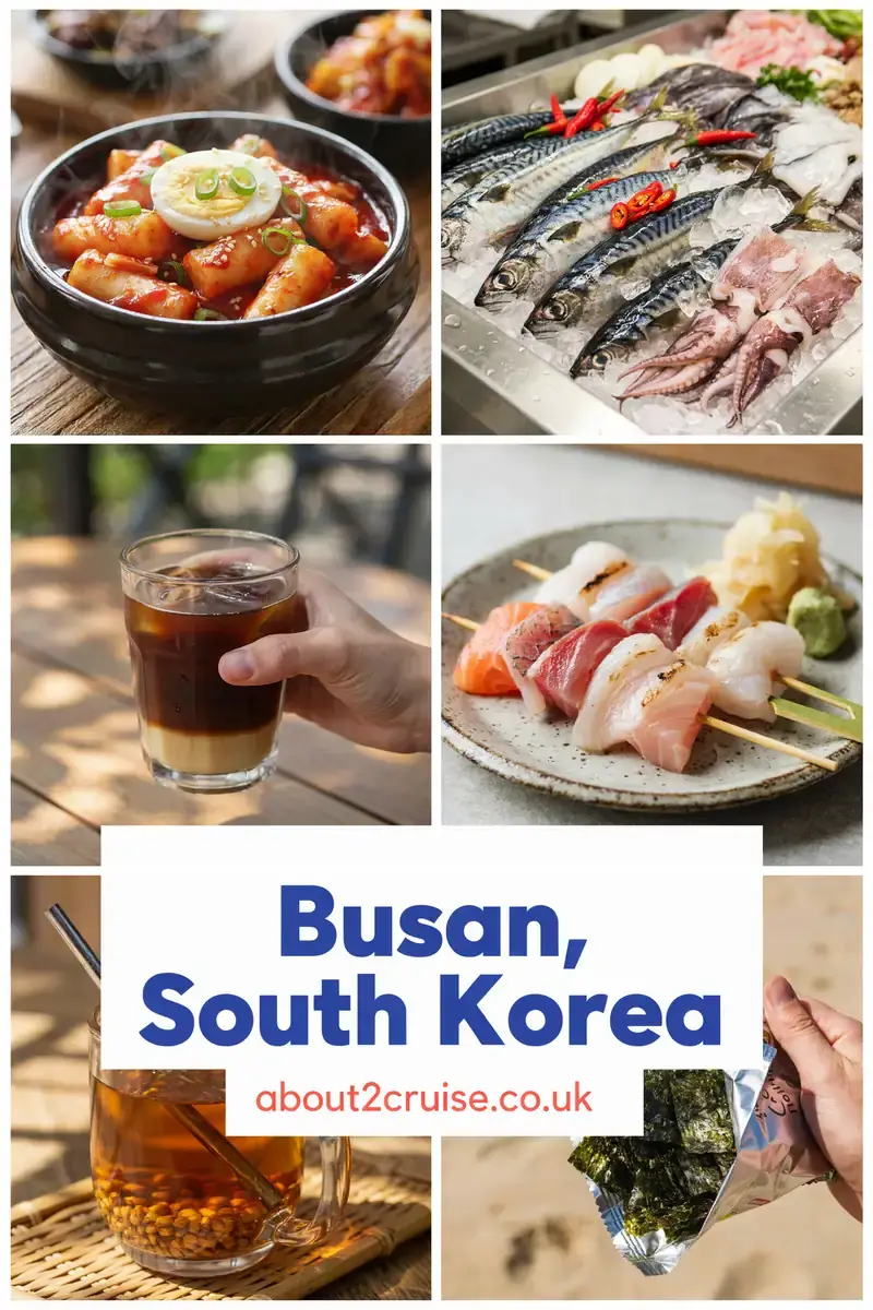 Busan cruise port: vision board of close up local experiences in Busan, South Korea