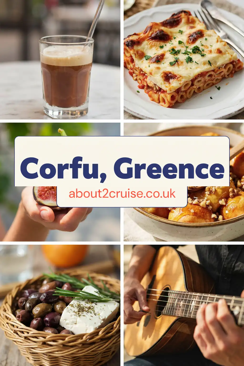 Corfu cruise port: vision board of close up local experiences in Corfu, Greece