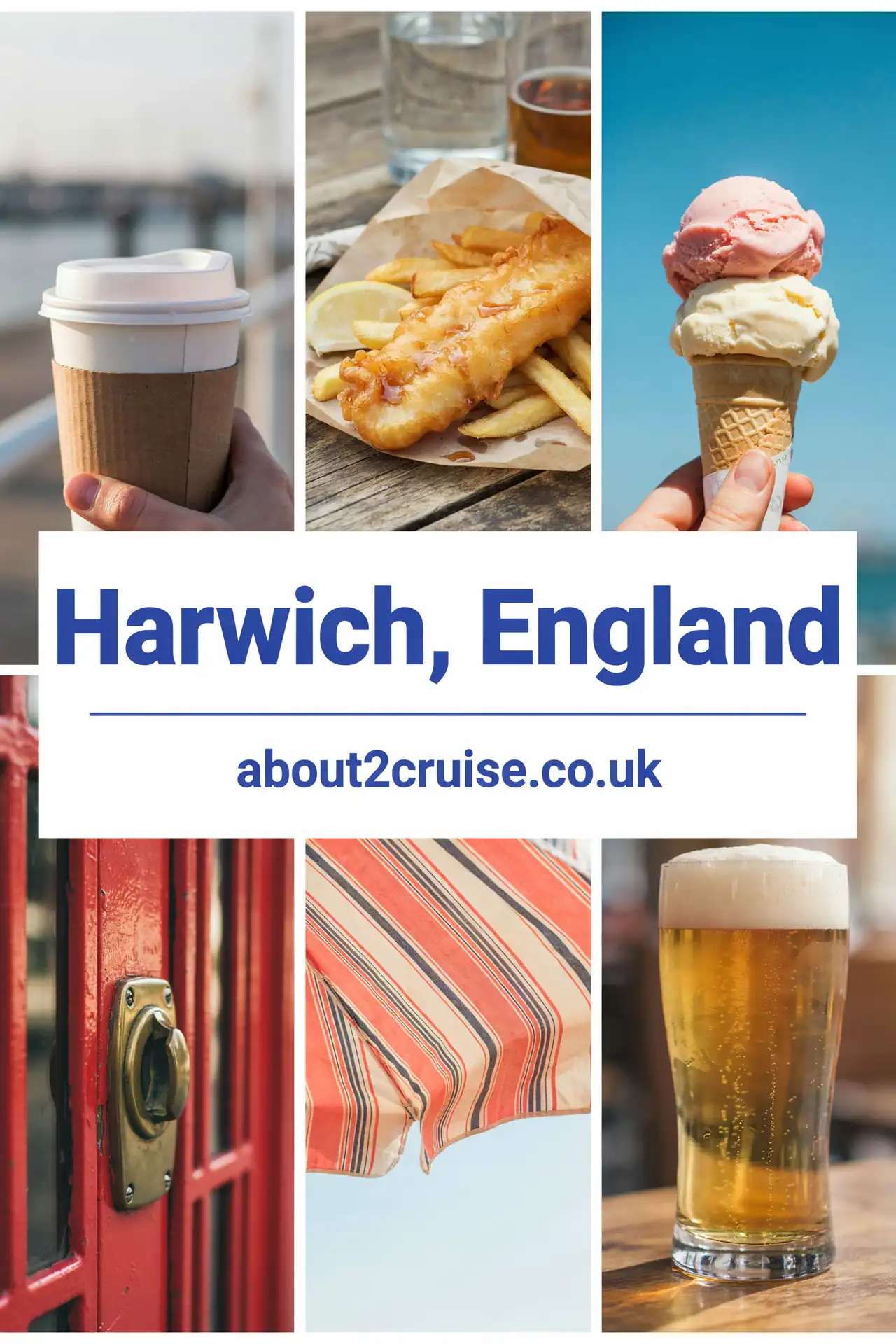 Harwich cruise port: vision board of close-up local experiences in Harwich, England
