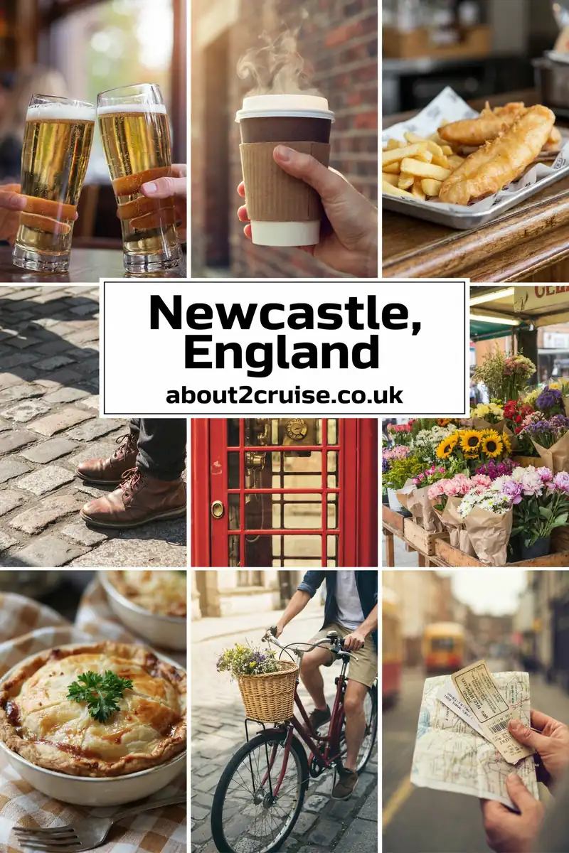 Newcastle cruise port: vision board of local experiences in Newcastle, England
