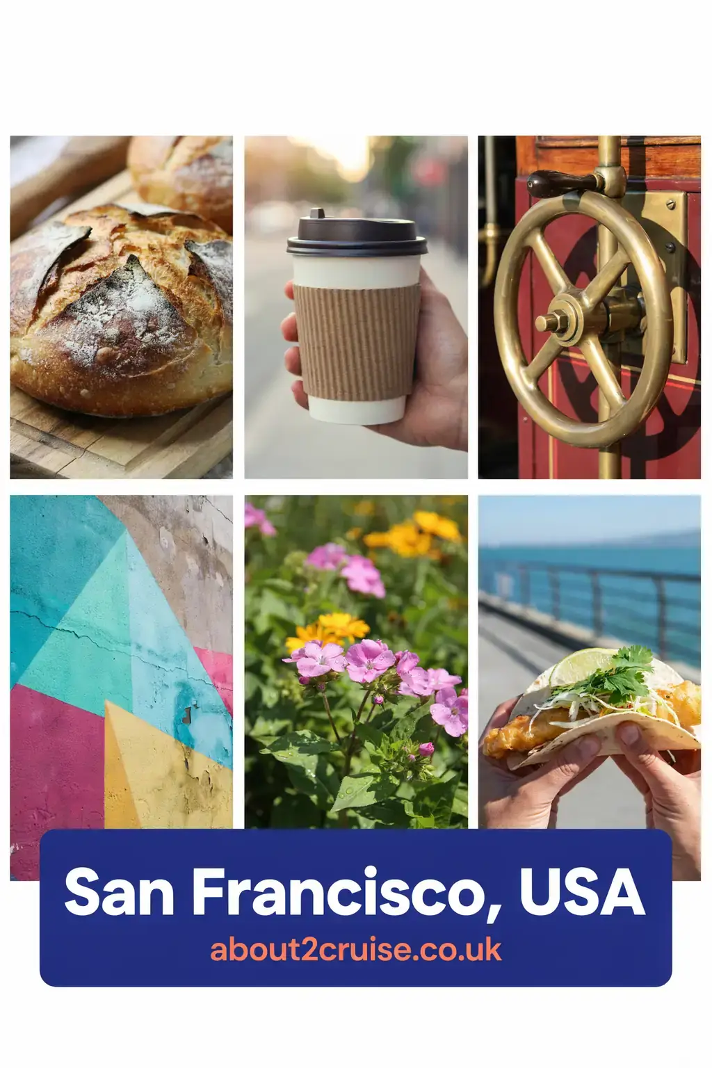 San Francisco cruise port: vision board of local experiences in San Francisco, USA